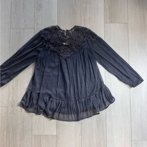 Elegant Gray Lace Blouse